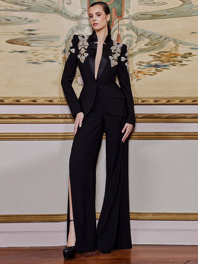 Women Formal Wear Set - Conjunto de Blazer e Calças de