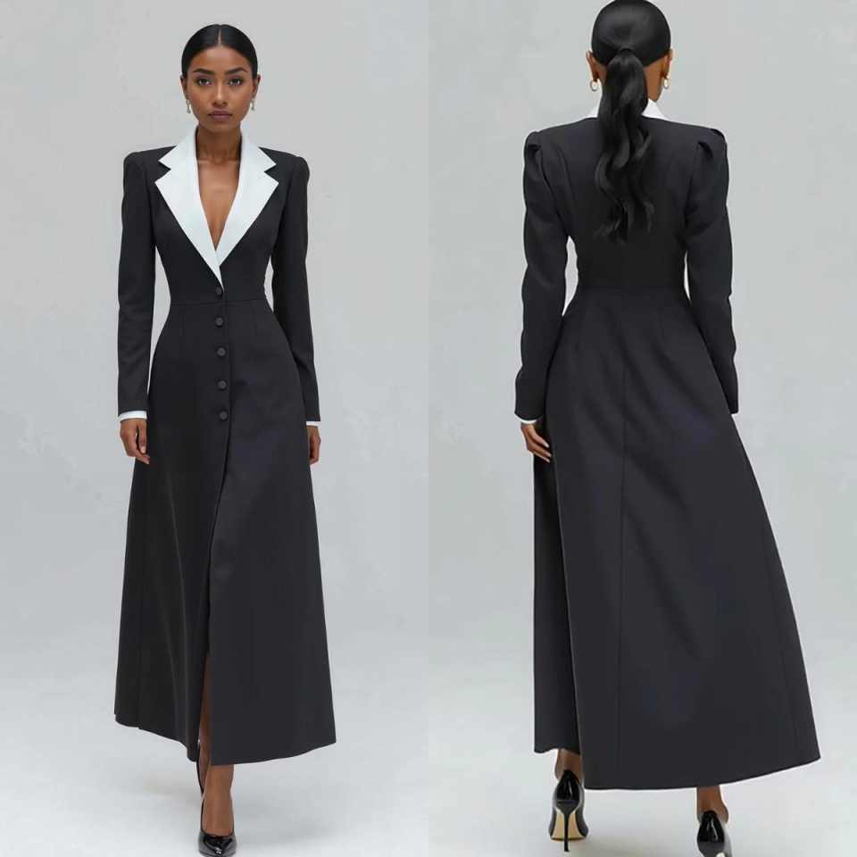 Women'S Formal Wear Wedding Guest - Blazer Longo Feminino Estilo A, Peça