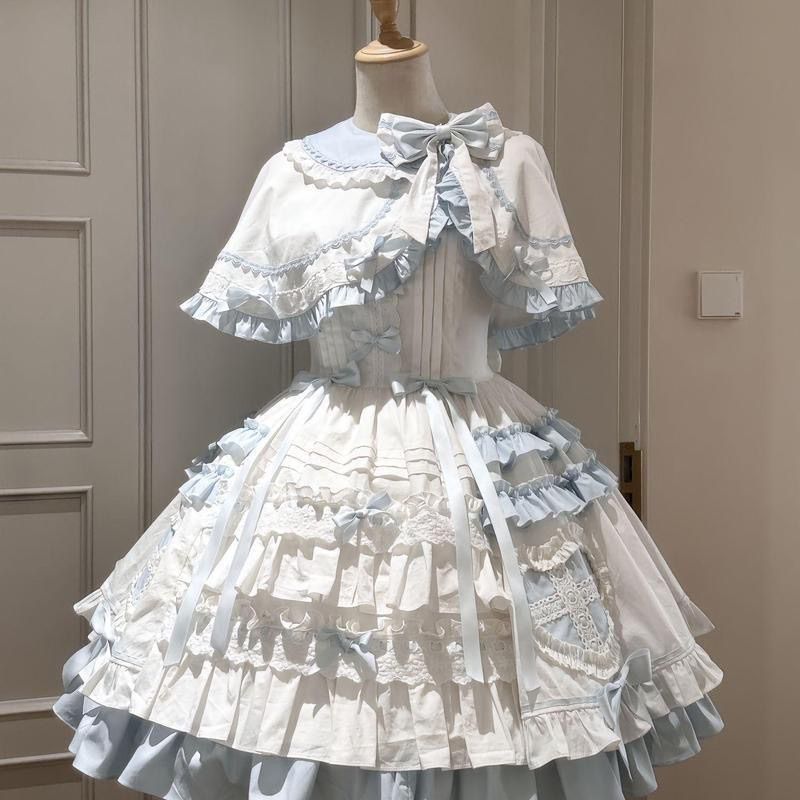 Shift Dress Sleeveless - Japonês cosplay lolita 2 peça vestido
