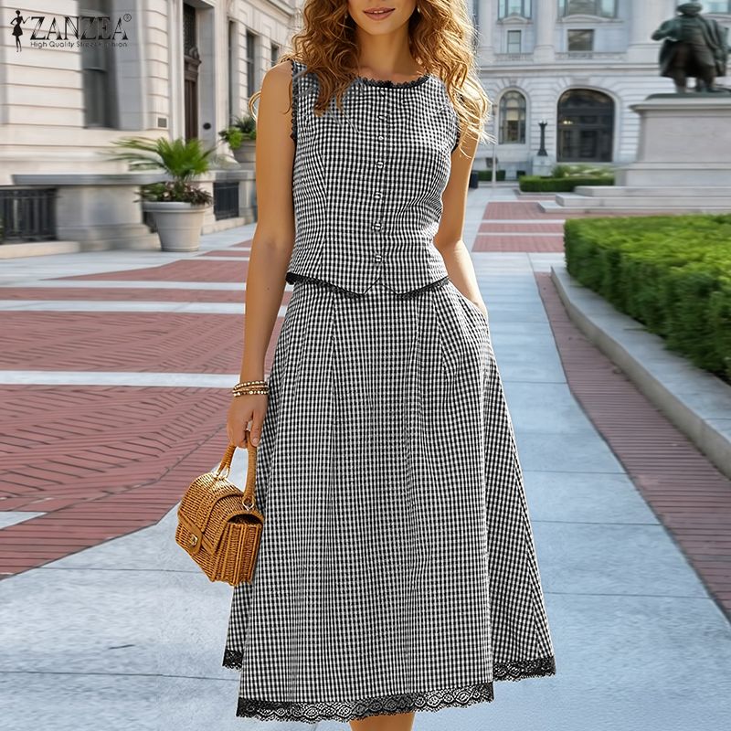 Shift Dress Sleeveless - Conjuntos Elegantes Femininos de 2 Peças