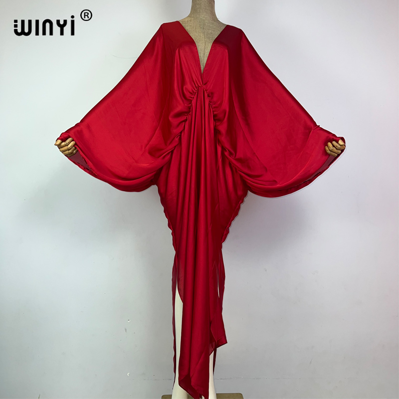 Young Women'S Formal Wear - Winyi monocromático elegante maiô cobrir vestido