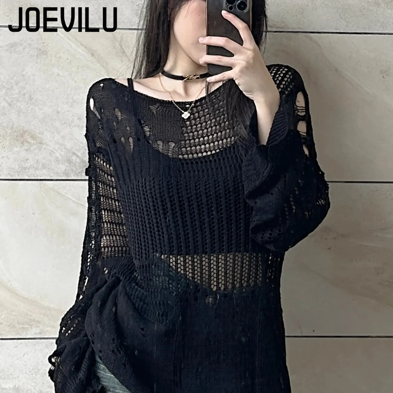 Women'S Formal Wear Blouse - Joevilu blusa de malha oca verão