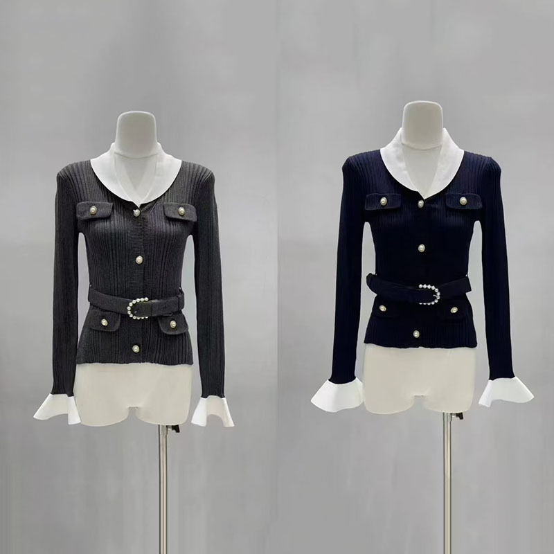 Women'S Formal Wear Cardigan - Cardigã feminino de malha com decote