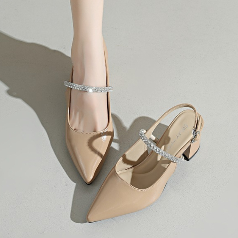 Formal Women Daily Wear Sandals - Sandálias Femininas de Salto Bloco com