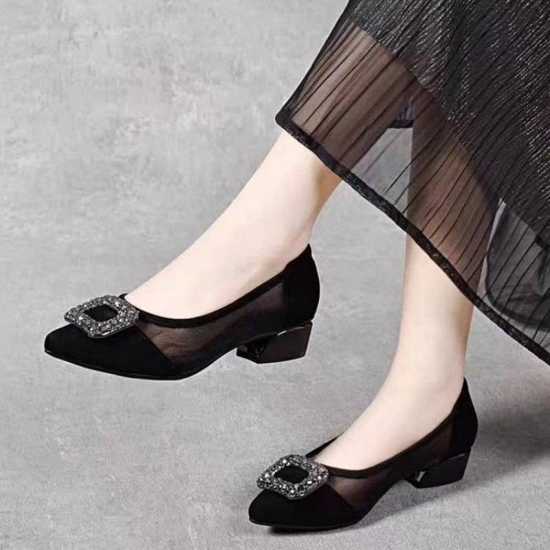 Women'S Work Fashion - Sapatos Elegantes de Salto Bloco com