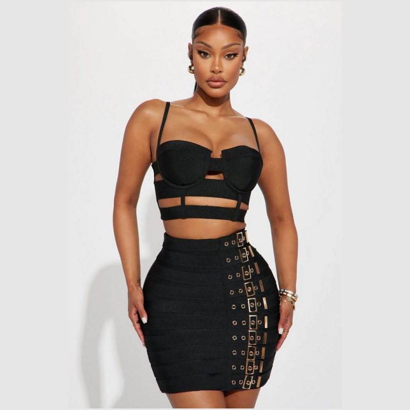 Women Formal Wear Black And White - Preto branco bandagem vestido de baile