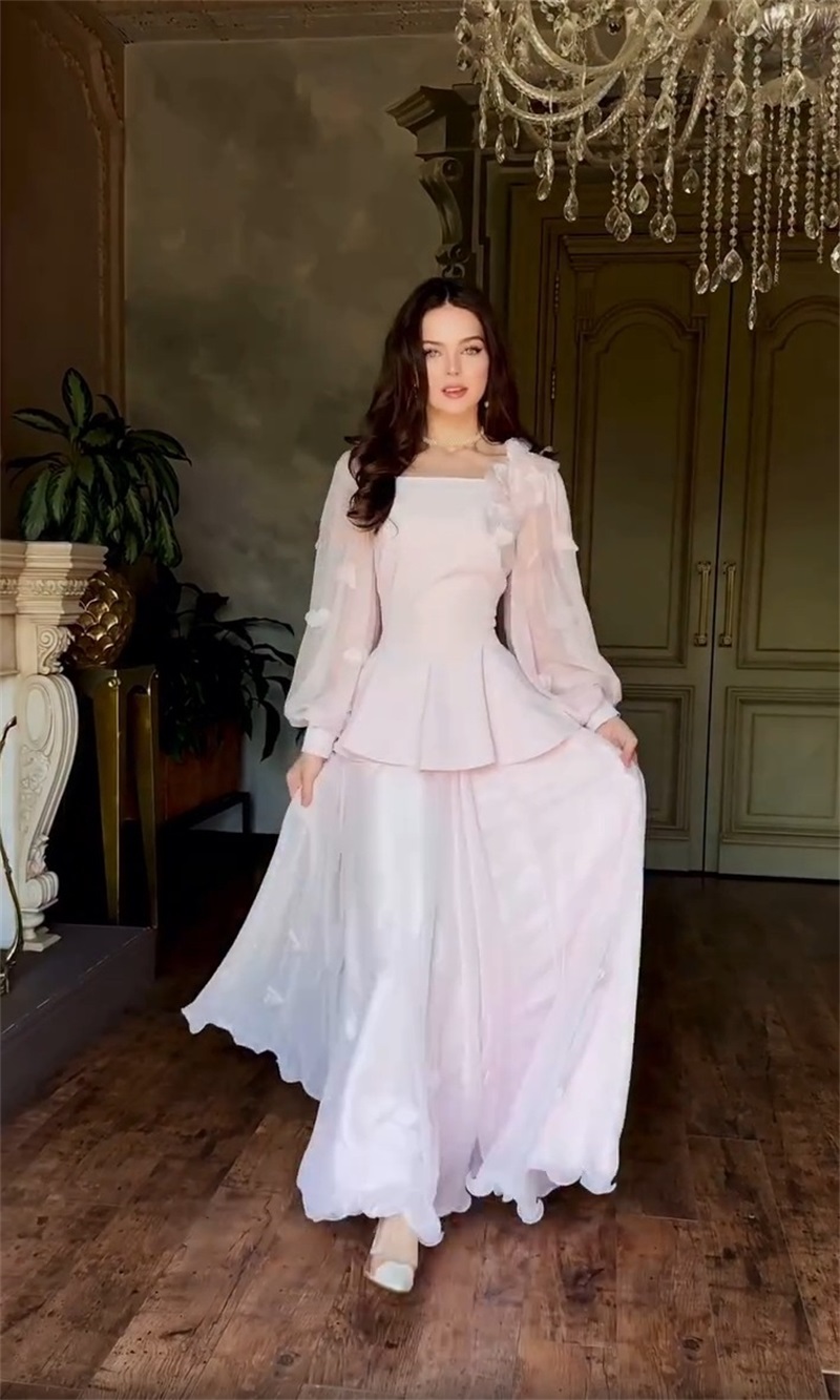 Women Formal Party Wear Dress - Arábia feminino terno saia conjunto 2
