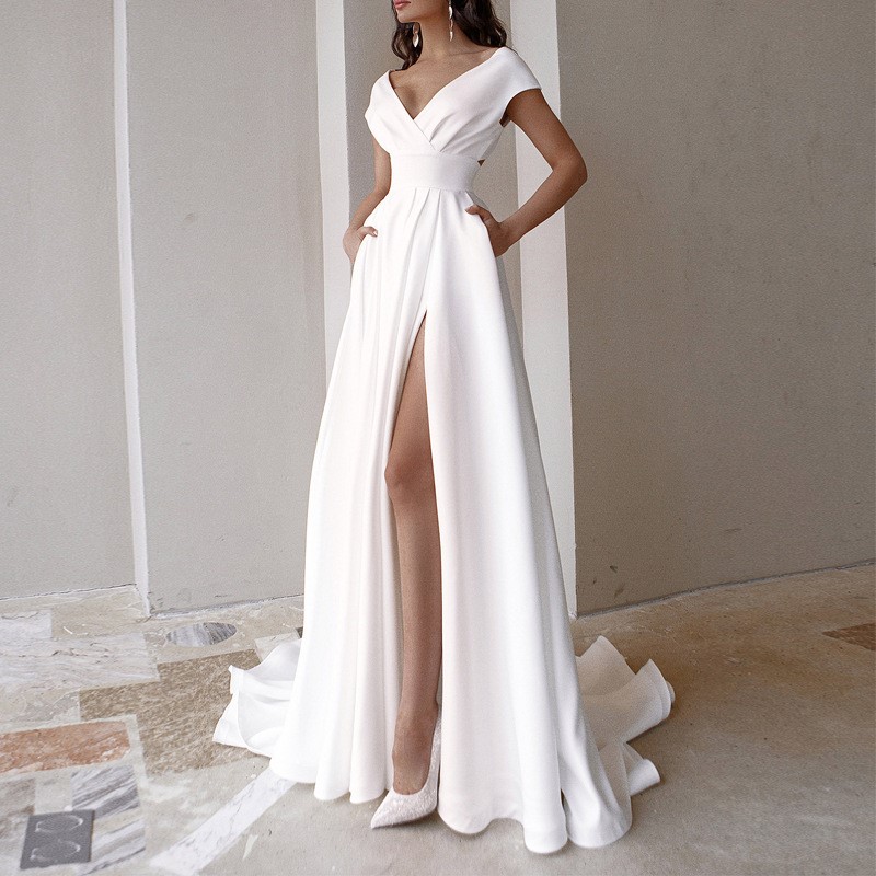 Women Formal Wear Black And White - Novo Vestido Longo Elegante para Mulheres,