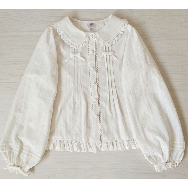 Lolita bonito branco camisa fe - Women'S Formal Wear Blouse avaliação e preço