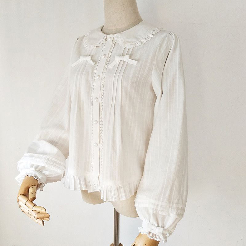 Lolita bonito branco camisa fe - Women'S Formal Wear Blouse avaliação e preço