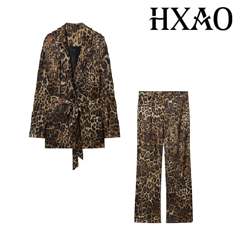 Hxao conjuntos de calças de le - Women Formal Wear Set avaliação e preço