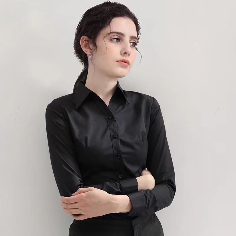 Camisa preta de verão, manga c - Women Formal Wear Black And White avaliação e preço