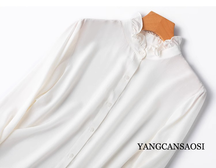 2025 moda feminina nova 100% s - Silk Blouse Button avaliação e preço