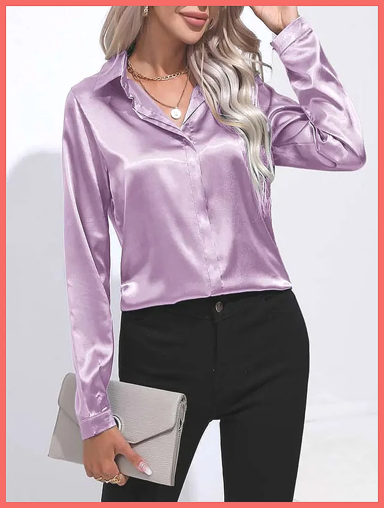 Camisa de Cetim Feminina Prima - Silk Blouse Button avaliação e preço