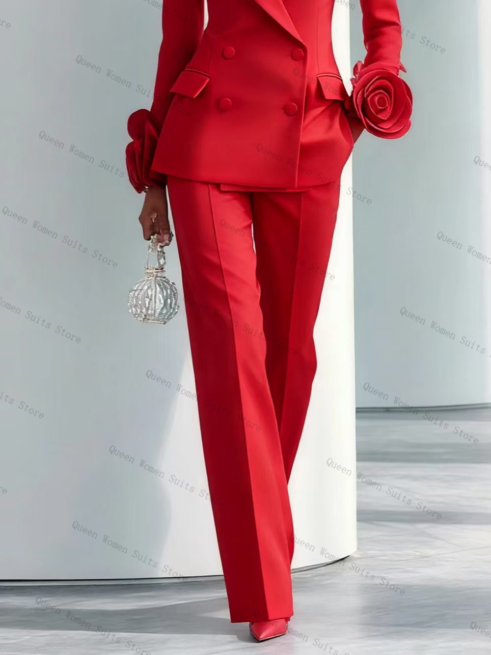 Luxo vermelho feminino terno c - Women'S Formal Wear Wedding Guest avaliação e preço