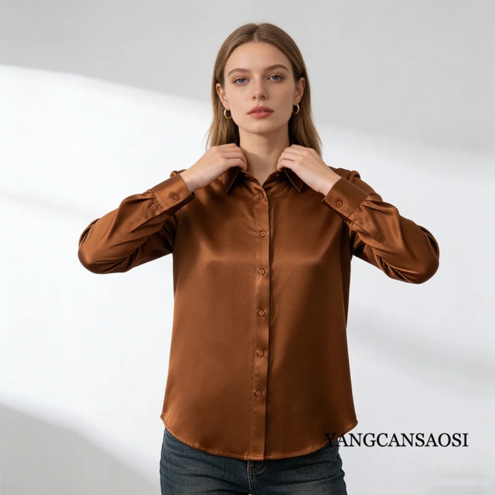 Pesado 35mm 100% natural amore - Silk Blouse Button avaliação e preço