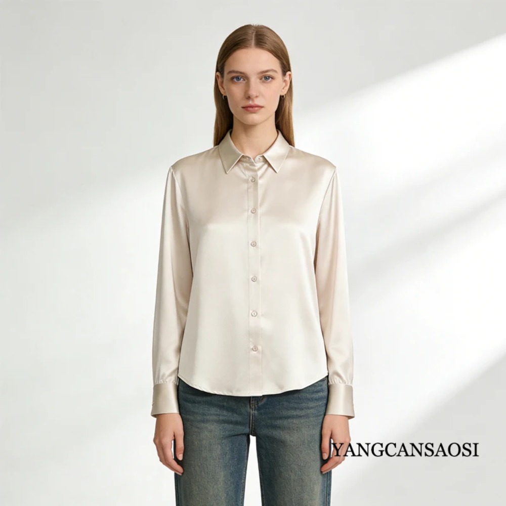 Pesado 35mm 100% natural amore - Silk Blouse Button avaliação e preço