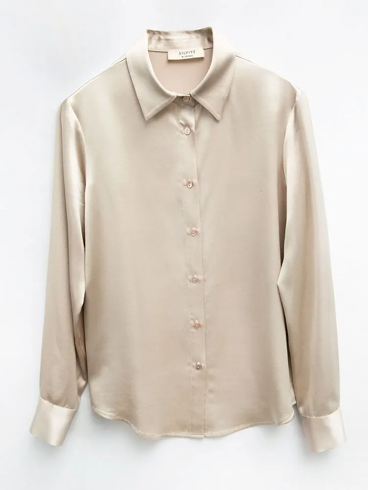 Pesado 35mm 100% natural amore - Silk Blouse Button avaliação e preço
