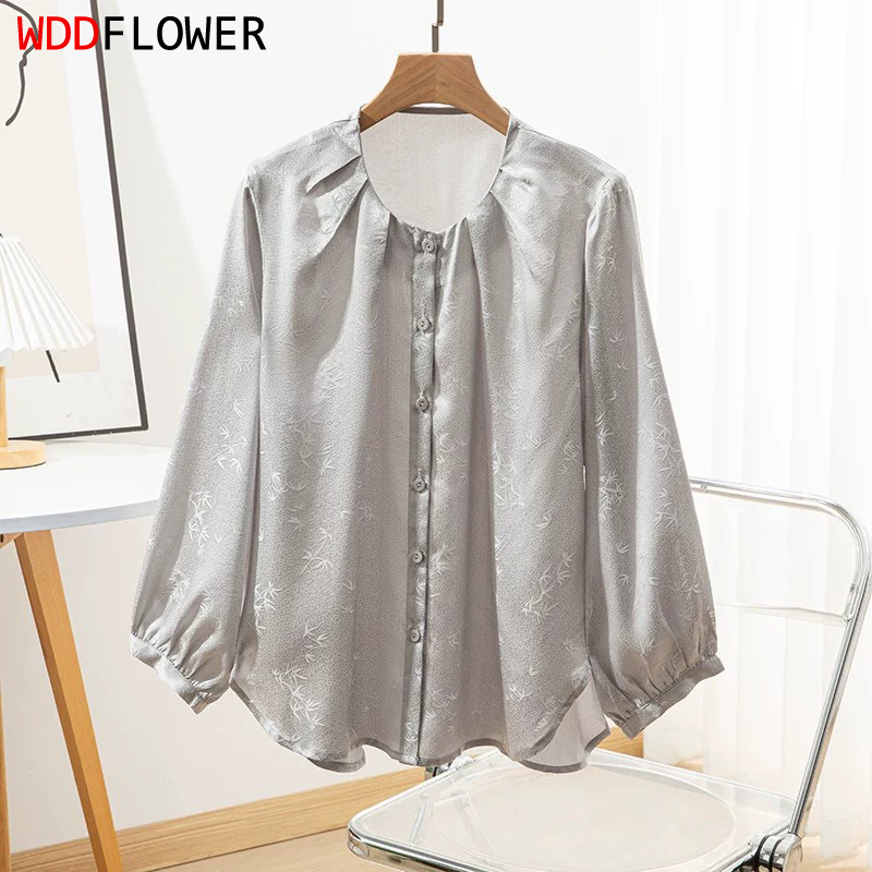 Blusa Feminina 100% Seda de Am - Silk Blouse Button avaliação e preço