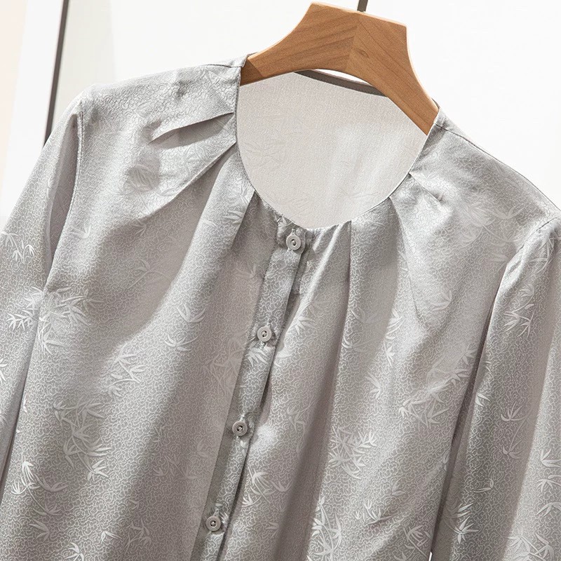 Blusa Feminina 100% Seda de Am - Silk Blouse Button avaliação e preço