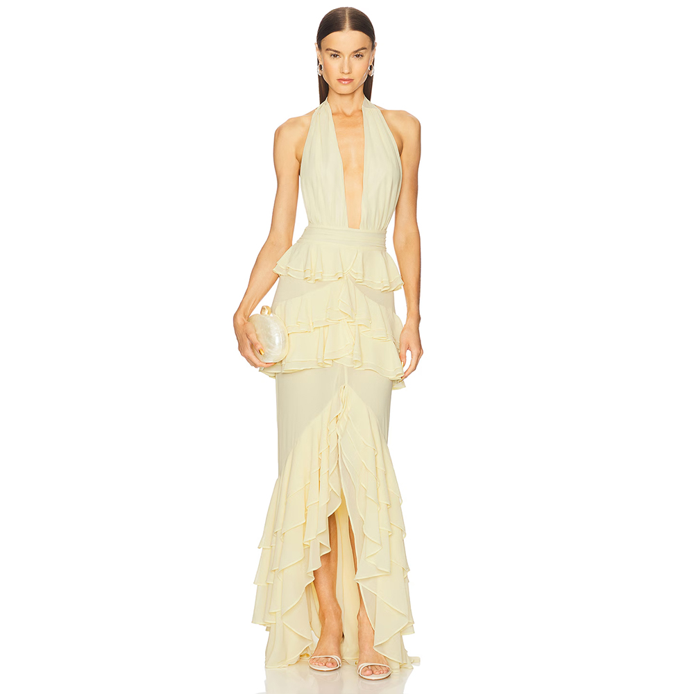Vestidos de Noite com Decote V - Women'S Formal Wear Wedding Guest avaliação e preço