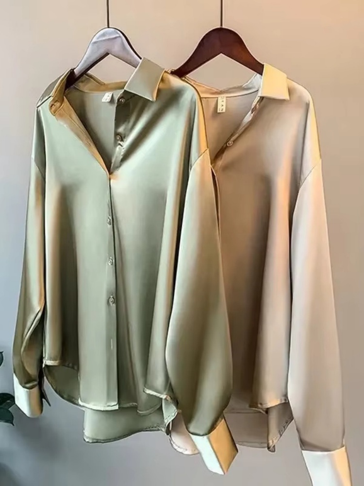 Camisa Feminina Elegante de Ce - Silk Blouse Button avaliação e preço