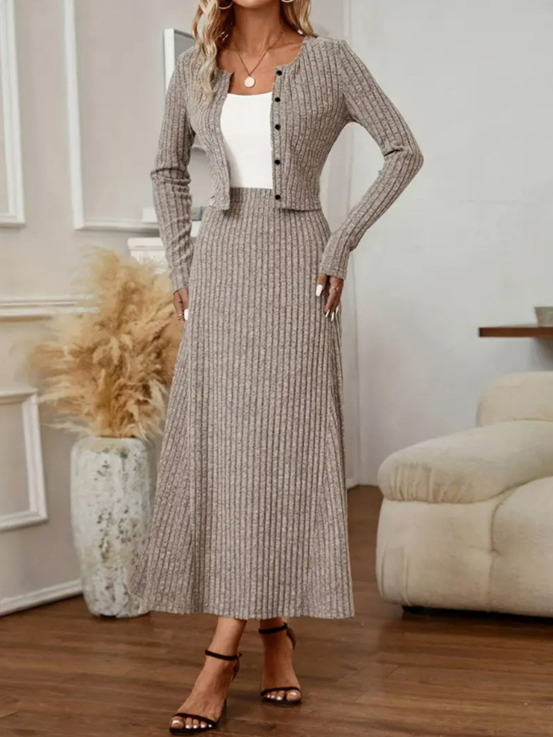 Conjunto Feminino de Malha Can - Women'S Formal Wear Cardigan avaliação e preço