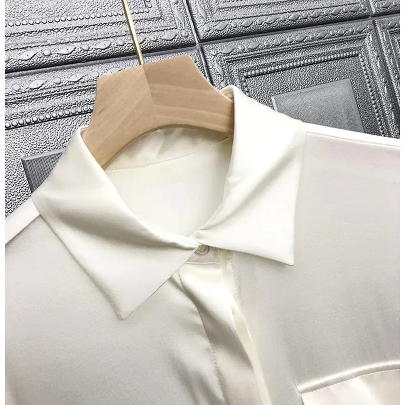 Commuter camisa feminina terno - Silk Blouse Button avaliação e preço