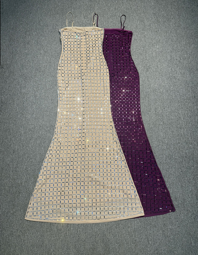Cristal roxo feminino vestido  - Women Formal Party Wear Dress avaliação e preço