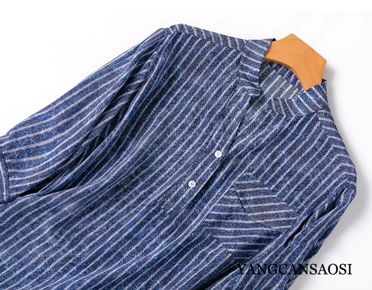 Camisa feminina com listras ve - Silk Blouse Button avaliação e preço