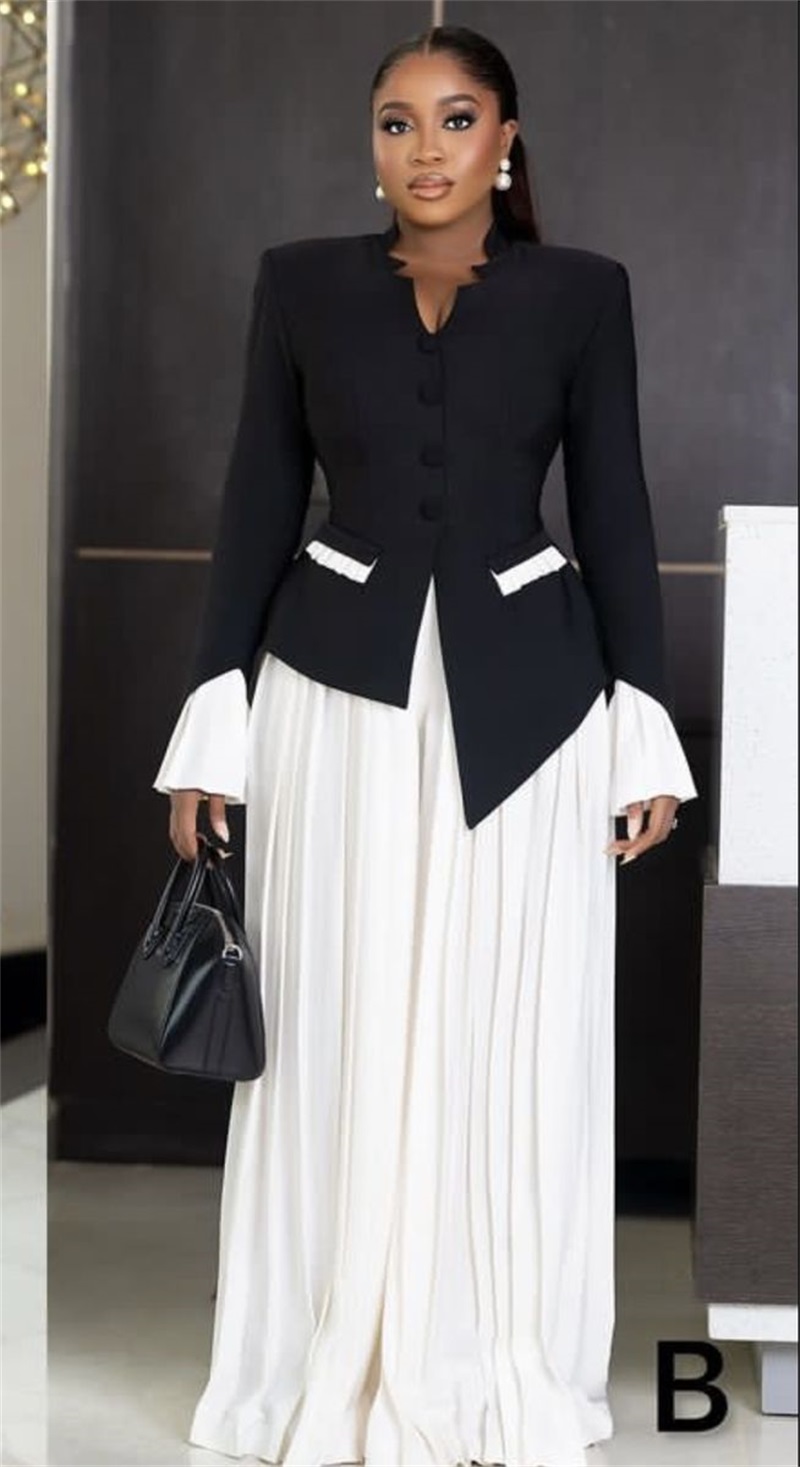 Conjunto de ternos femininos b - Women Formal Wear Black And White avaliação e preço
