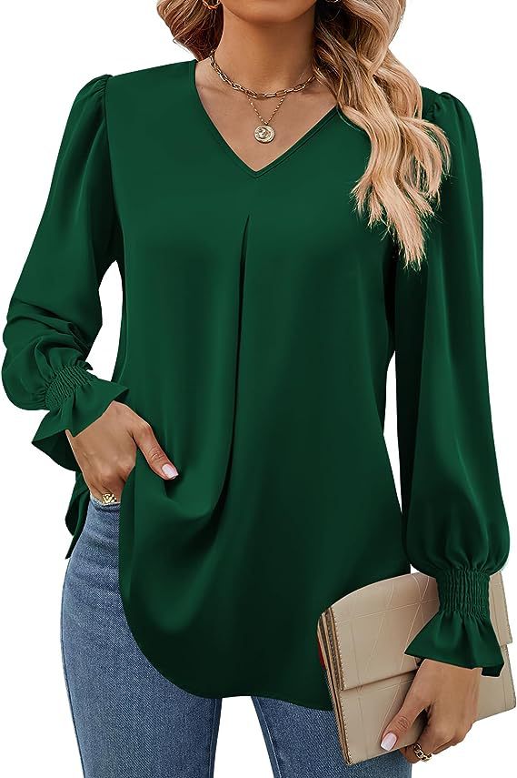 Camisa feminina de manga compr - Women'S Formal Wear Blouse avaliação e preço