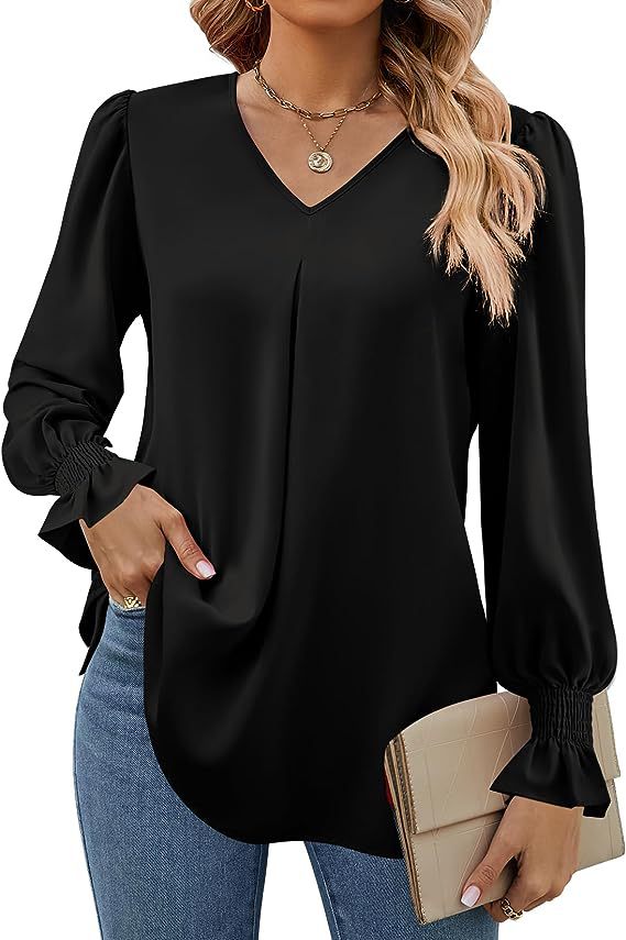 Camisa feminina de manga compr - Women'S Formal Wear Blouse avaliação e preço