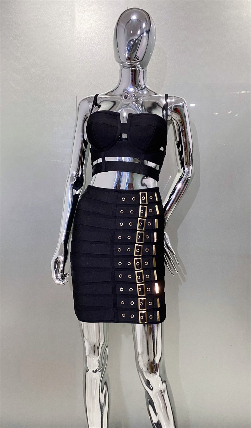 Preto branco bandagem vestido  - Women Formal Wear Black And White avaliação e preço